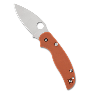 Couteaux pliants légers à manche orange avec lame en acier inoxydable finition satinée, prise ergonomique pour les doigts, clip de poche et manuel d'utilisation - Product Image 3