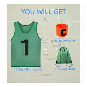 Pinnies Set Pack Scrimmage Vests <b>Soccer</b> Bibs for Team Practice Training Breathable Lightweight Mesh Jerseys with Drawstring - Product Image 5