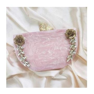 Pochette de soirée rose en résine et strass pour femme, sac à main léger fait main, style tendance, idéal pour mariage - BY MULTI CRAFT - Product Image 1