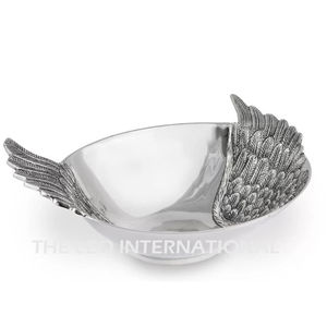 Tazón Decorativo de Aluminio Hecho a Mano con Diseño de Alas, Sin Níquel, para Organizar Frutas y Verduras en el Hogar - Product Image 1