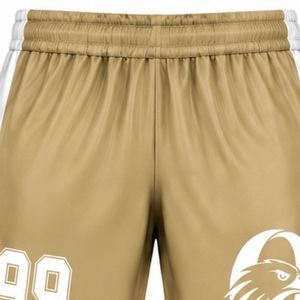 Shorts de hockey sur glace sublimés kaki pour hommes, en polyester rayé, vêtements de sport performants, uniforme d'entraînement et de match pour équipes sportives - Product Image 4