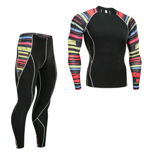 ชุดรัดรูปแขนยาว กางเกงเลกกิ้ง ชุดกันแดด สำหรับผู้ชาย ผลิตโดย OEM กำลังเป็นที่นิยม ชุดออกกำลังกายแขนยาวเต็มตัว ผ้าโพลีเอสเตอร์ รับผลิตตามแบบ - Product Image 1