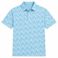 Chemise de golf décontractée pour homme, en maille imprimée de qualité supérieure, à manches courtes, respirante, en mélange de polyester, coupe ajustée, avec poche et logo personnalisé