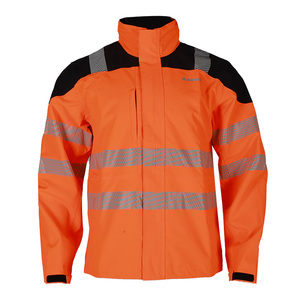 Custom Class 2 <b>High</b> <b>Visibility</b> Green Cotton <b>Softshell</b> Waterproof Reflective Safety <b>Jacket</b> - Product Image 1