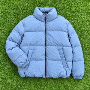 RexFit Sports <b>Men's</b> Light Blue Puffer <b>Jacket</b> Windproof Stand Collar <b>Thick</b> Winter Coat outerwear custom label <b>jacket</b> - Product Image 1