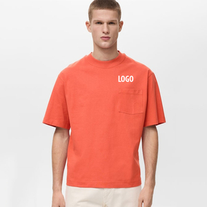 T-shirt à manches courtes pour homme, bleu marine, col rond, coupe classique, couleur unie, coton jersey, logo imprimé sur le devant - Product Image 3