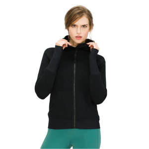 Custom Logo Printed Breathable Woven Cotton Winter Women's Fleece Jacket Sport <b>Running</b> Zipper <b>Hoodie</b> - Product Image 2