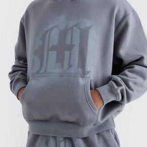 Conjunto de Sudadera con Capucha y Pantalones Deportivos Estampados de Talla Grande para Hombre, Ropa Urbana de Invierno Personalizada al por Mayor - Product Image 4