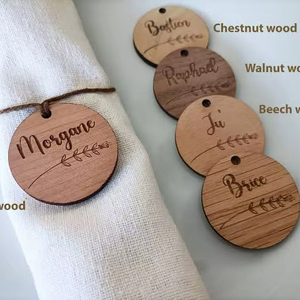 แหวนรองผ้าเช็ดปากไม้เอ็มดีเอฟแบบใหม่ ตัดด้วยเลเซอร์ พร้อมสลักชื่อ สั่งทำได้ ที่นี่เป็นสินค้าขายดี - Product Image 1