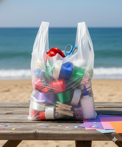 Bolsa de HDPE de Color Vibrante para Tiendas de Juguetes y Venta Minorista Infantil, Bolsa de Transporte con Asas de Diseño Divertido de Alta Densidad, Venta al por Mayor - Product Image 1