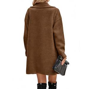 Elegant <b>Womens</b> Trench <b>Coat</b> <b>Double</b> <b>Breasted</b> Belted Overcoat Long Autumn Winter Windbreaker Custom Logo - Product Image 2