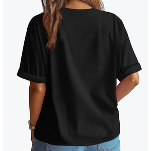 Nouveau T-shirt Oversize Femme 2026 Tendance avec Logo Imprimé Personnalisé Motif Floral Coton Respirant Coupe Ample Écologique Fermeture Éclair - Product Image 6