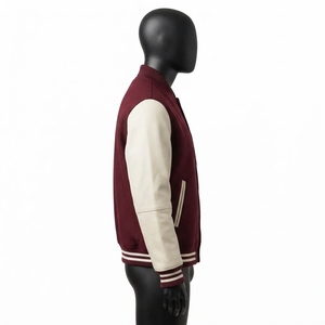 เสื้อแจ็คเก็ตเบสบอลแขนยาวหนังแท้สไตล์ Letterman Varsity ระบายอากาศได้ดีสำหรับผู้ชาย เหมาะสำหรับฤดูหนาว - Product Image 2