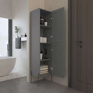 Armadio Shaker Hagi da 180 cm con una Porta e Quattro Ripiani per Stoccaggio in Bagno - Product Image 5
