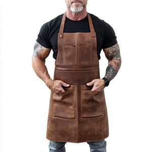 OEM Waiter Chef Twill Adjustable Bib <b>Apron</b> Unisex Multi Pockets High Quality Poly Cotton Black Restaurant <b>Kitchen</b> - Product Image 3