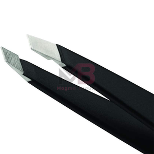 Pince à épiler légère, anti-statique, à pointe inclinée, en acier inoxydable, de luxe moderne, écologique, avec logo personnalisé et marque privée - Product Image 4