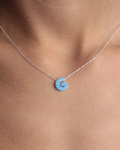 Personalized Opal <b>Initial</b> Necklace Sterling Silver Letter Pendant 14K Gold Plated Custom Name Jewelry For Women Gift - Product Image 1