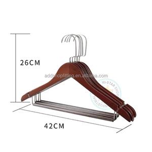 Porte-vêtements vintage en bois de 42 cm avec logo personnalisé, gain de place, à un seul niveau, pour armoire et présentoir de garage - Product Image 4