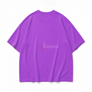 T-shirt en coton 2026 personnalisé à épaules tombantes avec logo unique brodé en 3D, coupe oversize épaisse, style streetwear, vente en gros OEM en vrac à bas prix - Product Image 2