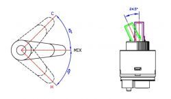 Cartucho de cerámica CAP0050 de 40mm de diámetro exterior para instalación atornillada para uso en baño/Cocina - Product Image 2