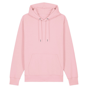Unisex <b>Pink</b> Hooded Sweatshirt Boxy Fit Solid Color Casual Long Sleeve Fleece Polyester/Cotton Breathable Winter Wear - Product Image 1