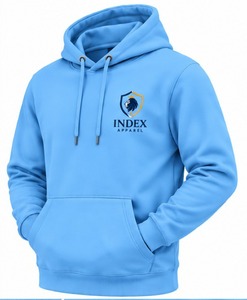 เสื้อฮู้ดดี้พรีเมียมผ้าฝ้าย แบรนด์ Index Apparel ปักโลโก้ตามสั่ง ทรงโอเวอร์ไซส์ สไตล์ลำลอง สตรีทแวร์ สีน้ำเงินสำหรับผู้ชาย - Product Image 1