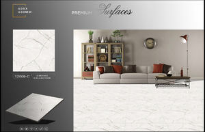 Azulejos de Porcelana Brillante de Diseño Moderno de 600x600 mm, Azulejos de Cerámica para Piso con Impresión de Mármol de 60x60 cm, Pulidos a Precio Moderno - Product Image 1