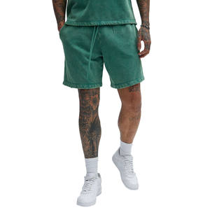 Pantalones Cortos Personalizados para Hombre, Estilo Vintage, Lavado Ácido, con Cordón, Efecto Desteñido, Borde Crudo, Estampado Puff, 100% Algodón, Cintura Media, Ecológicos - Product Image 2