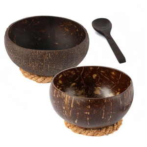 ชุดชามมะพร้าวทำมือออร์แกนิก 8 ใบ พร้อมช้อนไม้ เป็นมิตรกับสิ่งแวดล้อม สำหรับสลัด สมูทตี้ ภาชนะใส่อาหารวีแกน - Product Image 1