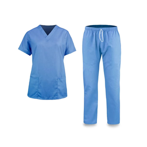 Ensemble de blouses médicales unisexes personnalisables avec votre propre design, tissées, extensibles, coupe ajustée, style jogger, uniforme d'hôpital avec coutures invisibles - Product Image 1