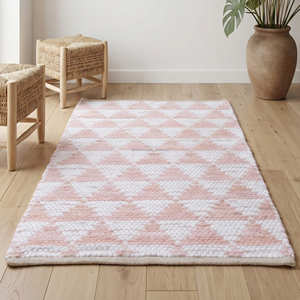 5' x 8' Bohemian Diamond Recycled Cotton Chindi <b>Carpet</b> for Living Room Eclectic Farmhouse & Designer Spaces - Product Image 5