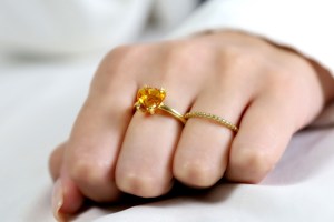 Solid 925 Sterling <b>Silver</b> Unique Natural Citrine Trillion Faceted Cut Gemstone Prong Setting Dainty <b>Solitaire</b> <b>Rings</b> Fine Jewelry - Product Image 5