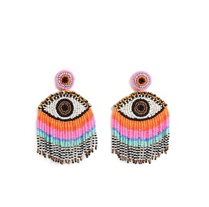 Premium Seed <b>Beads</b> Beaded Embroidery Drop Earrings Customized <b>Color</b> & Design Unisex Fashion Jewelry - Product Image 2