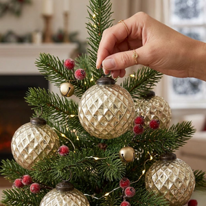 Juego de 14 Adornos Navideños de Cristal Vintage de Alta Calidad |   Adornos Colgantes Multicolores |   Decoración Festiva para Árboles de 6, 8 y 10 CM - Product Image 2