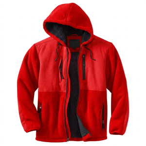 Chaqueta de Forro Polar con Capucha para Hombre, Cuello Alto, Logotipo Frontal, 100% Algodón, Cierre de Cremallera, Resistente al Viento, Corte Regular, para Otoño - Product Image 6