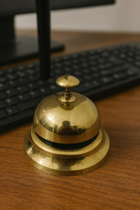 <b>Brass</b> Reception <b>Bell</b> Sleek Dome Press Button Counter <b>Bell</b> Elegant Tabletop Service <b>Bell</b> for Hotel Restaurant Office and Home - Product Image 3