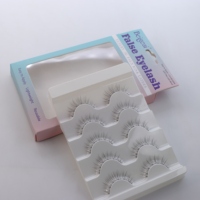 Faux cils réutilisables à l'aspect naturel, 5 paires, bande transparente en PBT, faits à la main, longue durée, pour femmes