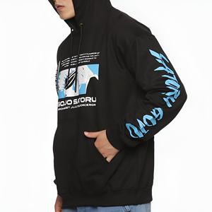 Sweat à capuche oversize pour homme, manches longues, style streetwear tendance, automne-hiver, coupe ample, vente en gros - Product Image 2