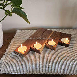 Modern Resin and Wood Fusion <b>Tea</b> Light Holder Designed for Eco-Friendly Sustainable Living and Stylish Home Interior Decoration - Product Image 1