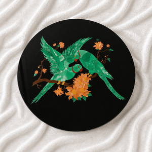 Mesa de Centro de Mármol Negro de Lujo, Diseño con Incrustaciones de Loros Hecho a Mano, Mesa Moderna para Oficina, Decorativa y Ecológica, Ideal para Aniversarios - Product Image 2