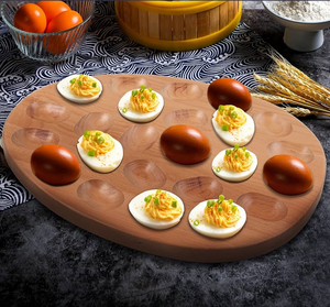 Handmade High Quality Wood <b>Egg</b> Plate/tray With 18 Holes For Storage Organization Kitchen Countertop Use - Product Image 5