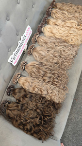 Virgin Genius Weft Human Hair Extensions Seamless Thin Weft Double Drawn <b>Tangle</b> Free Wholesale - Product Image 4