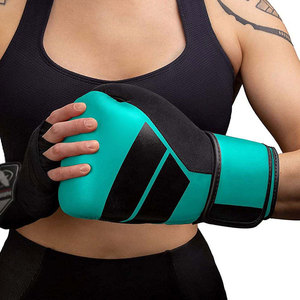 Gants de boxe en cuir noir et or blanc, lacés, respirants, équipement d'entraînement pour adultes - Product Image 1
