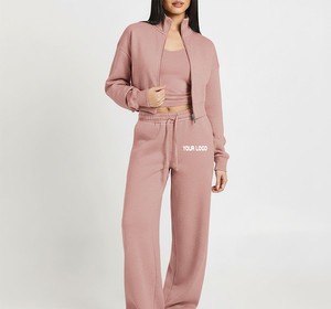 Ensemble de survêtement pour femmes, design personnalisé, veste zippée, pantalon de jogging, marque privée, fabricant et fournisseur de vêtements en gros - Product Image 4