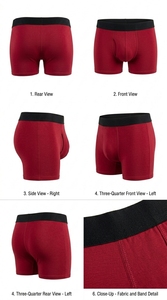 Men’s Solid Color <b>Boxer</b> Briefs Comfortable <b>Polyester</b> Underwear Breathable Soft Shorts - Product Image 3