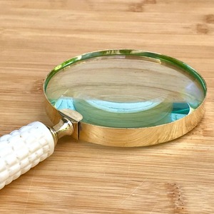 Loupe en laiton de haute qualité avec poignée en corne de buffle, loupe de lecture, loupe décorative de table - Product Image 3