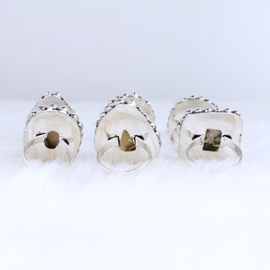 Anillo de Piedras Preciosas Artesanal de Plata de Ley 925 con Borde de Cuentas y Jaspe Natural de Latón Vintage, Suministro al por Mayor de Joyería - Product Image 4