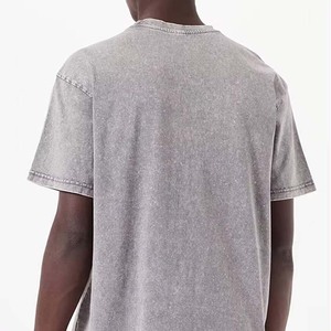 T-shirts en coton vintage délavé pour hommes, col rond, coupe oversize, grande taille, style streetwear, vente en gros OEM à faible MOQ - Product Image 3