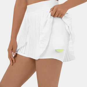 Ensemble de polo de golf pour femmes sur mesure, jupe de tennis, vêtements de sport en nylon et élasthanne, fitness, badminton, yoga, mini-jupe de tennis OEM - Product Image 6