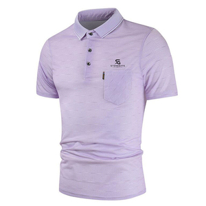 Camiseta de Verano de Manga Corta con Cuello Estampado Simple, Camiseta Polo de Alta Calidad de Marca, Camiseta de Negocios Informal de Algodón para Hombre - Product Image 2